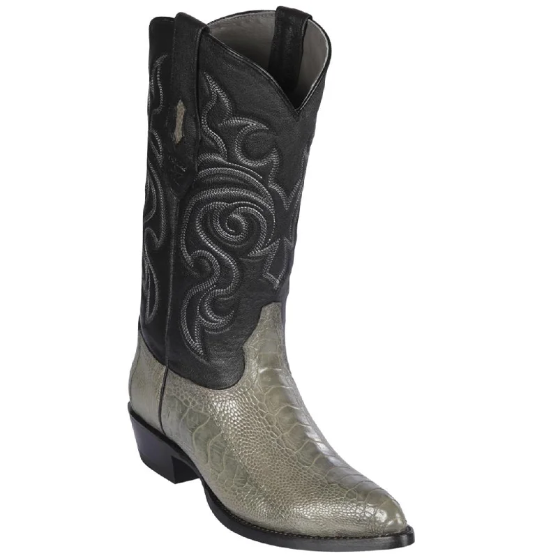 Men's cowboy boots with a pull - on strapOstrich Leg Grey Cowboy Boots