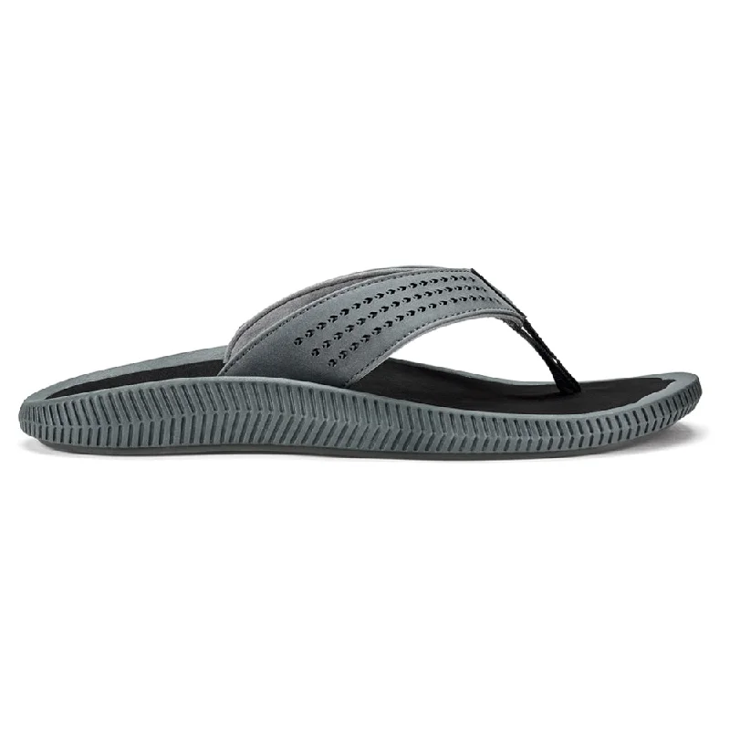 Men's sandals in a neutral color like black or brownOluKai Ulele Flip Flop Dark Shadow/Black (Men's)