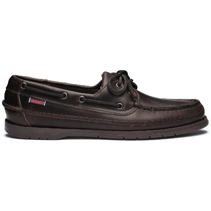 Waterproof men's boat shoes for boating activitiesSchooner - Dark Brown