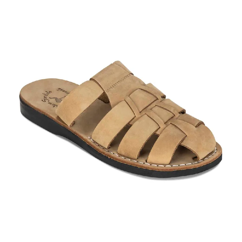 Men's sandals with a cushioned footbedMichael Slide - Leather Pacific Slide Sandal | Yellow Nubuck