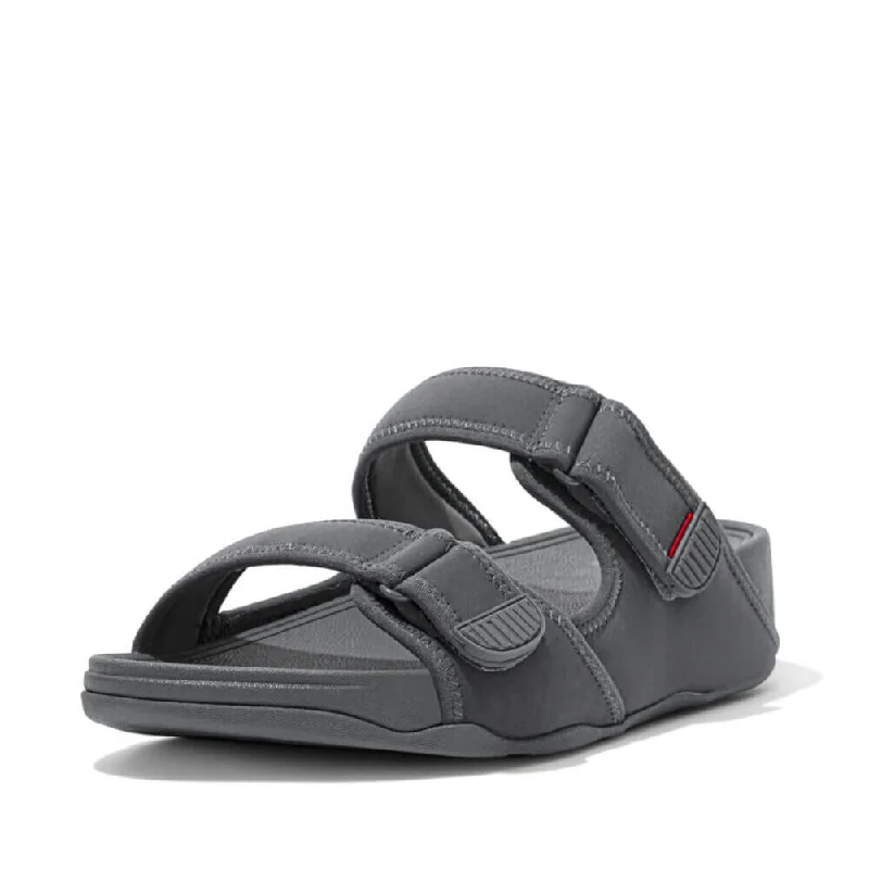 Men's sandals with a rubber sole for tractionFitFlop Men's Gogh Moc Slide Sandals - Pewter Grey