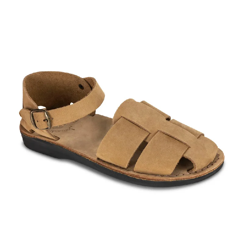 Men's sandals with a stretchy strap for a better fitGemma - Leather Adjustable Strap Sandal | Yellow Nubuck