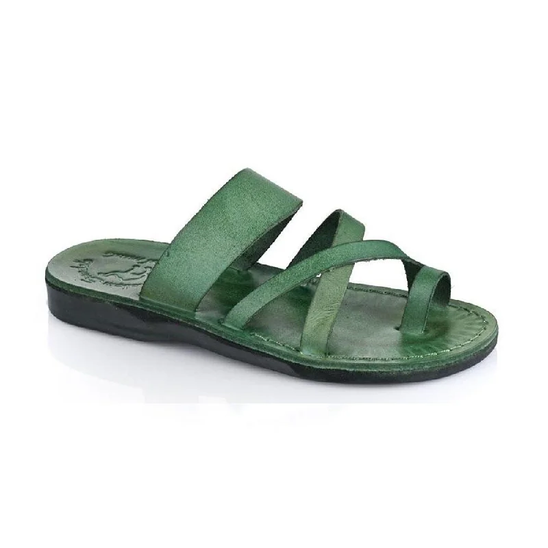 Men's sandals with a durable outer soleThe Good Shepherd - Leather Toe Loop Sandal | Green