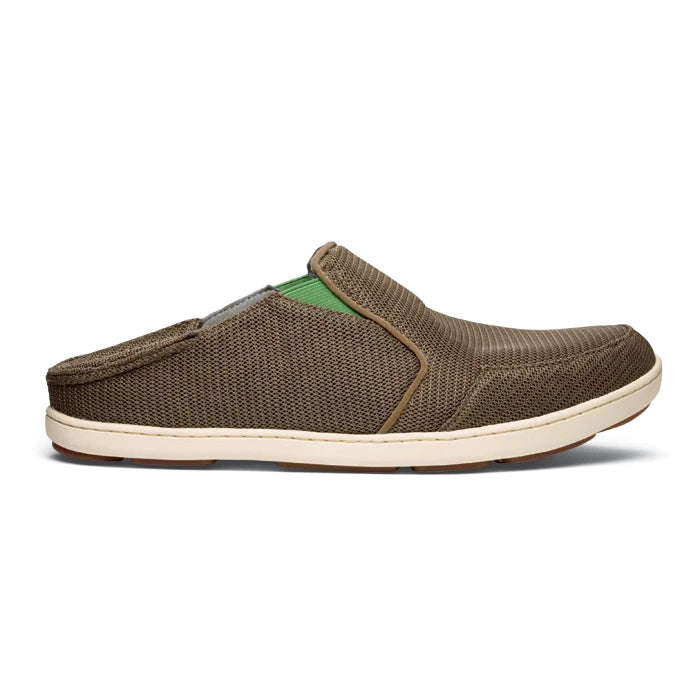 Men's loafers with a smooth leather finishMens Olukai Nohea Mesh Mustang Lime Peel