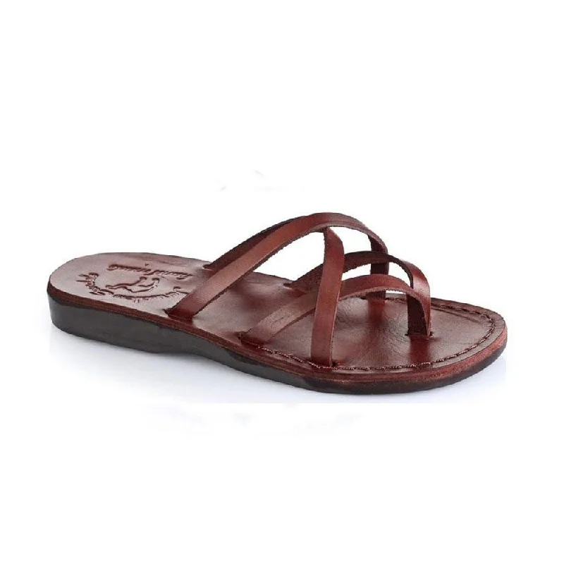 Men's sandals with a flexible sole for easy movementTamar - Leather Strappy Flip Flops | Brown