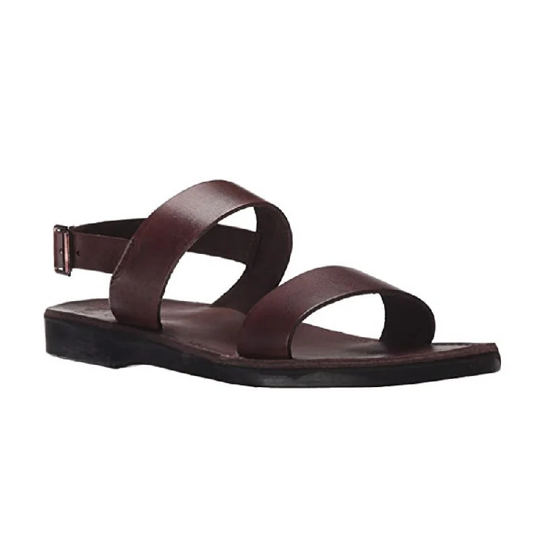 Men's leather sandals with an adjustable strapGolan - Leather Slingback Flat Sandal | Brown