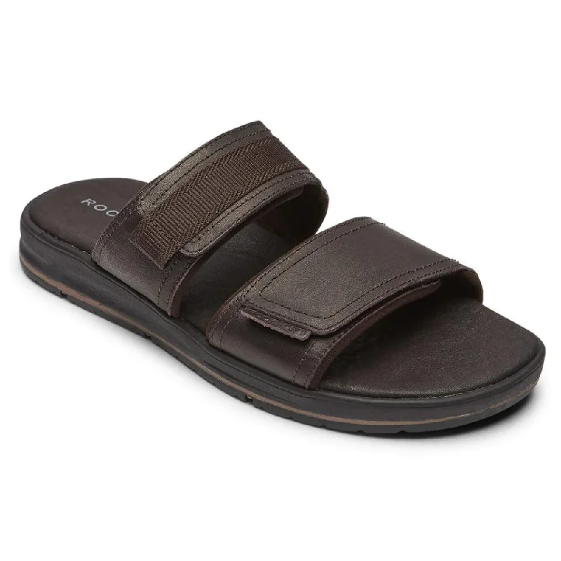 Waterproof men's sandals for water activitiesRockport Lucky Bay Dress Slide Brown Leather Sandal (Men's)