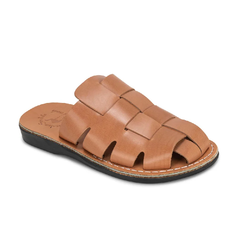 Men's sandals with a leather lining for comfortSailor - Leather Braided Mule Slide | Tan