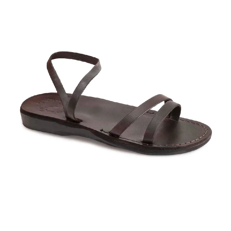 Men's sandals in a neutral color like black or brownJada - Leather Ankle Strap Flat Sandal | Brown