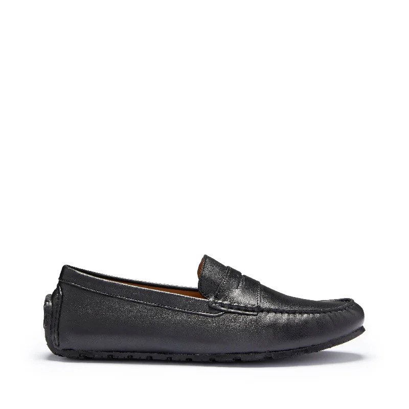 Men's leather loafers with a penny slotTyre Sole Penny Driving Loafers, black leather