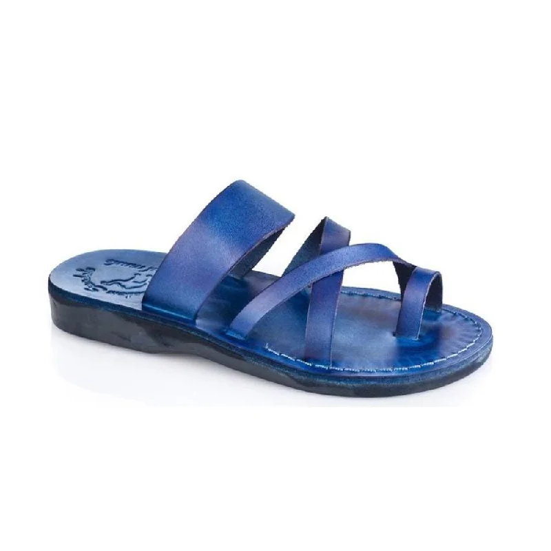 Men's sandals with a cushioned footbedThe Good Shepherd - Leather Toe Loop Sandal | Blue