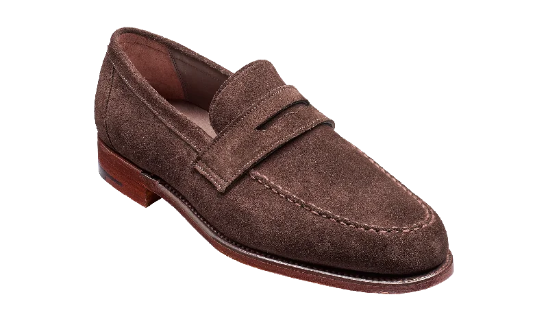 Men's loafers with a leather lacing systemJevington - Bitter Choc Suede