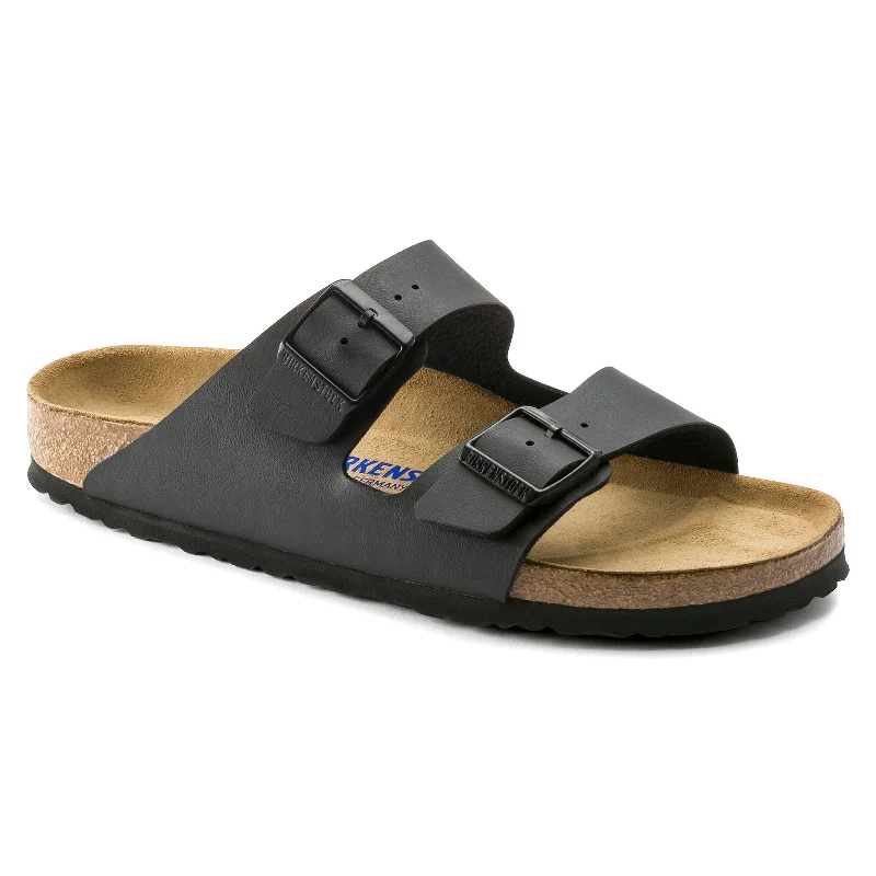 Men's sandals with a perforated leather upper for ventilationBirkenstock Arizona Soft Footbed - Birko-Flor