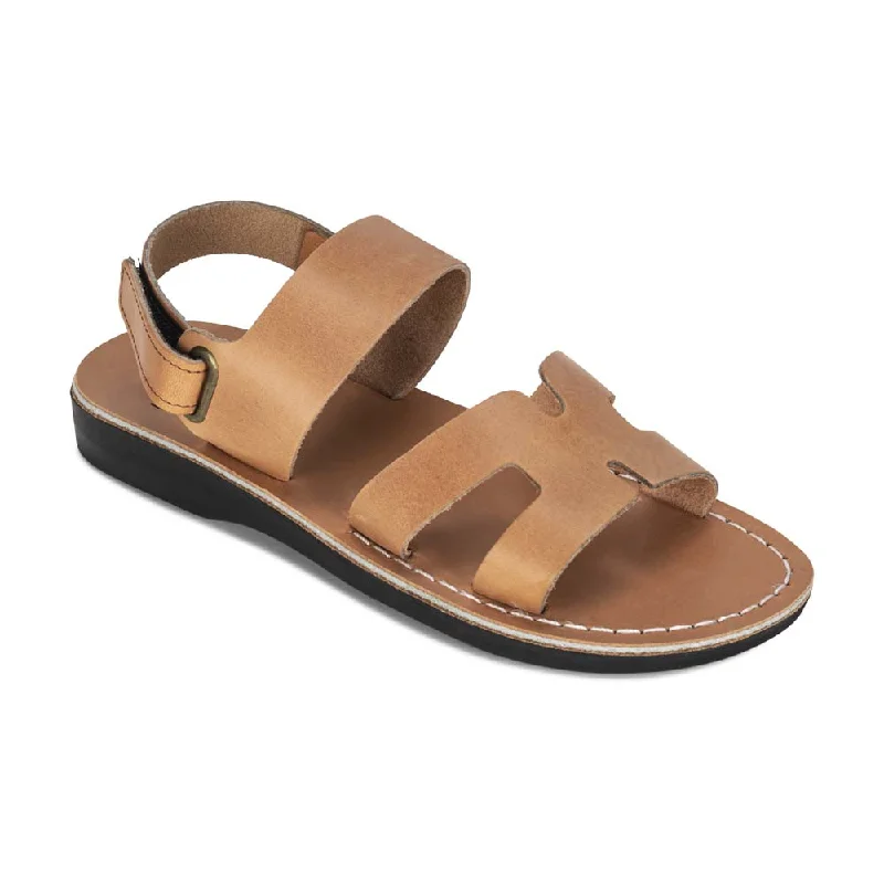 Men's leather sandals with an adjustable strapAnne - Leather Slingback Flat Sandal | Tan