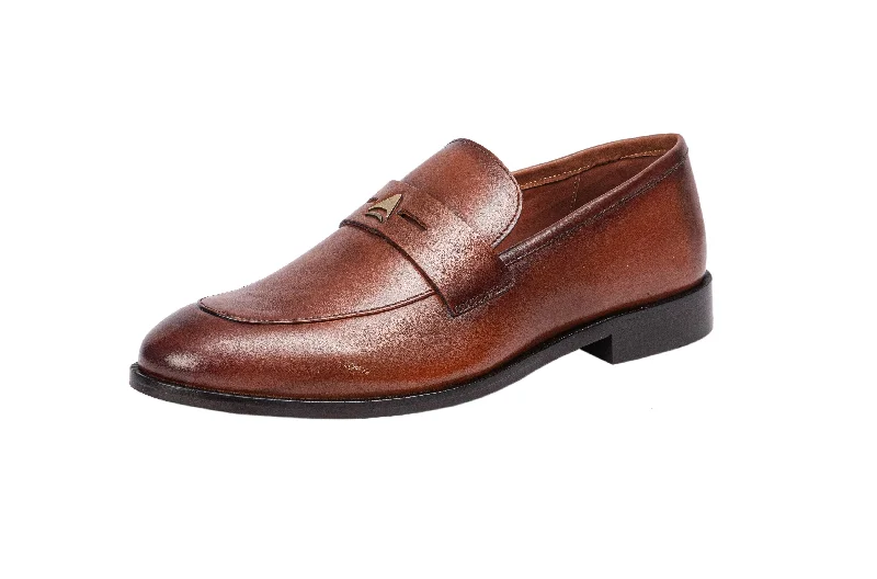 Men's loafers with a decorative buckleNapoli - Calfi Crust - Vintage Tan