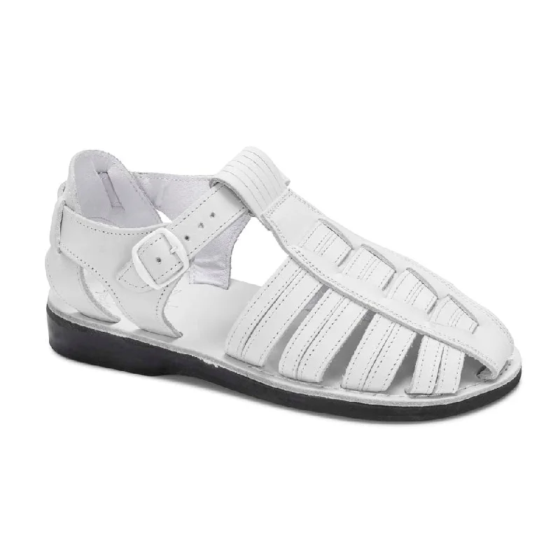 Flip - flop style men's sandals for beach wearBarak - Leather Closed Toe Sandal | White