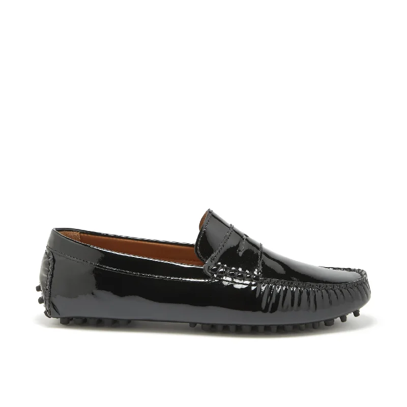 Men's loafers with a memory foam insolePenny Driving Loafers, black patent leather