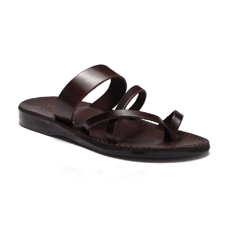 Men's sandals with a removable insole for cleaningExodus - Leather Strappy Sandal | Brown