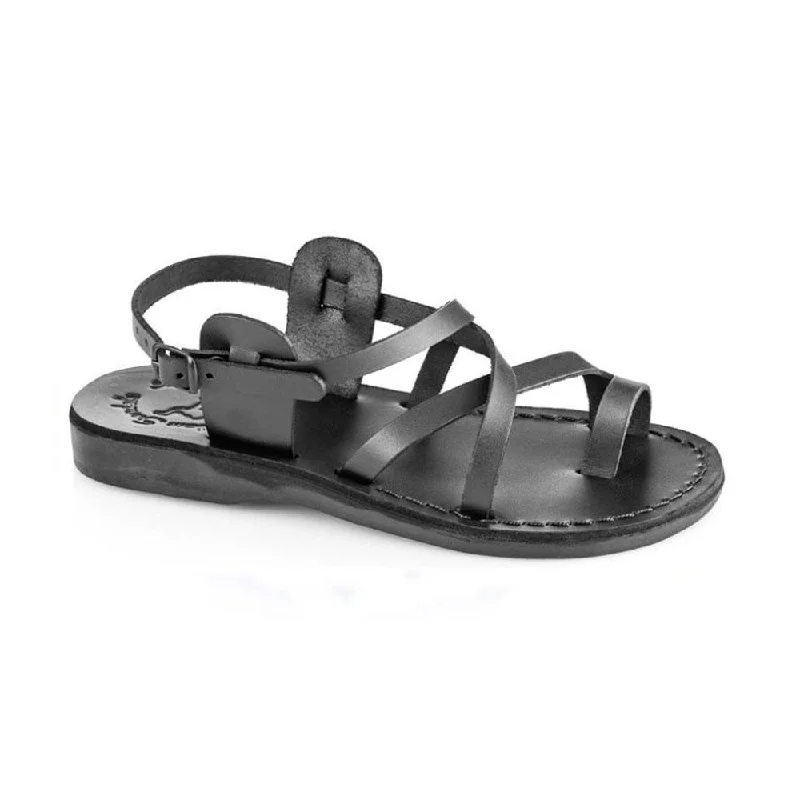 Men's sandals with a pointed toe for a stylish lookThe Good Shepherd Buckle - Leather Toe Loop Sandal | Black