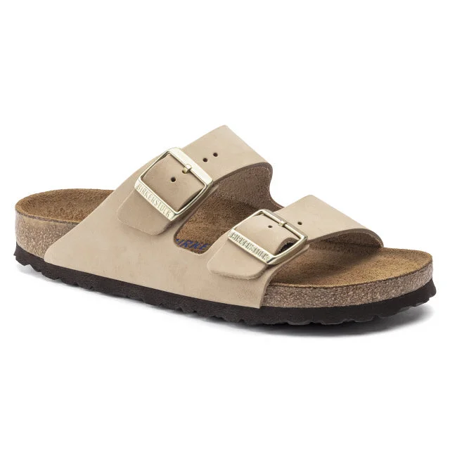 Men's sandals with a leather lining for comfortArizona Soft Footbed Nubuck Leather - Narrow