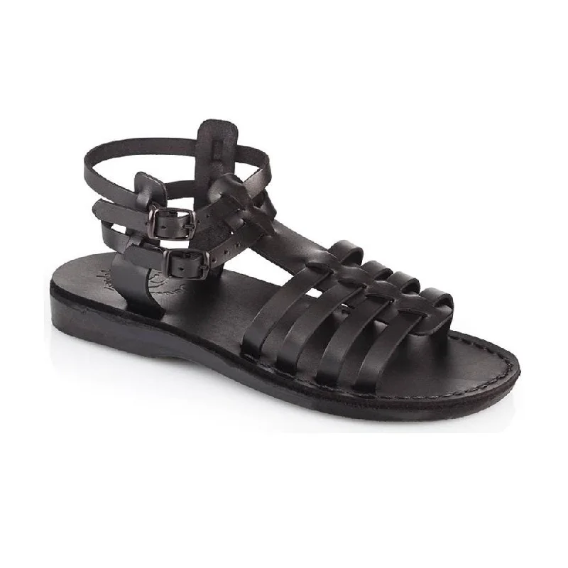 Men's leather sandals with an adjustable strapLeah - Leather Gladiator Sandal | Black