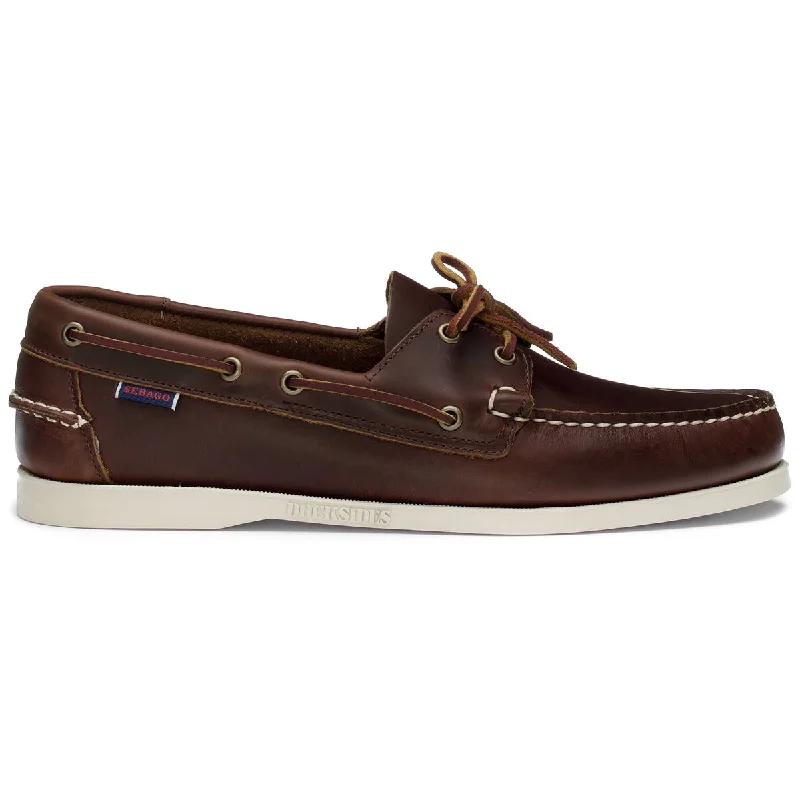 Men's leather boat shoes with a non - slip solePortland Waxed - Brown Brunette