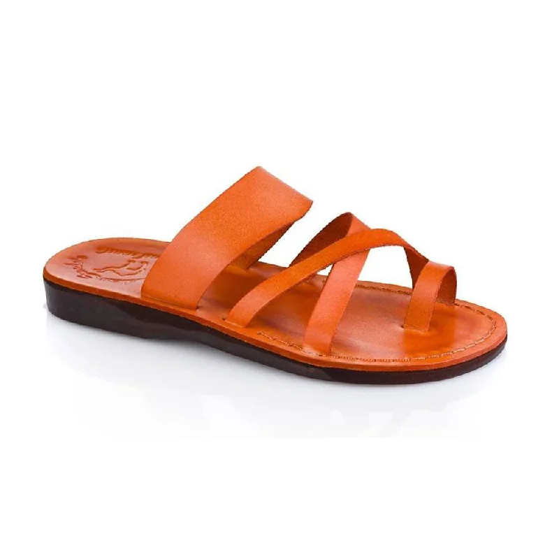 Men's sandals with a stretchy strap for a better fitThe Good Shepherd - Leather Toe Loop Sandal | Orange