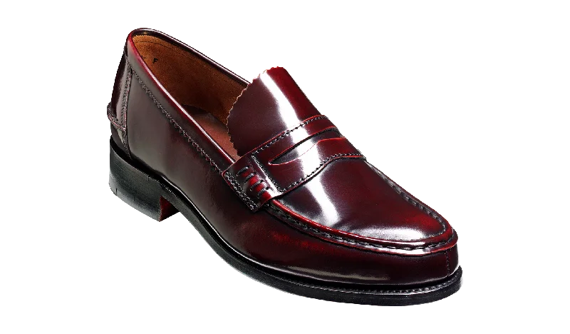 Men's loafers with a memory foam insoleCaruso - Burgundy Hi-Shine