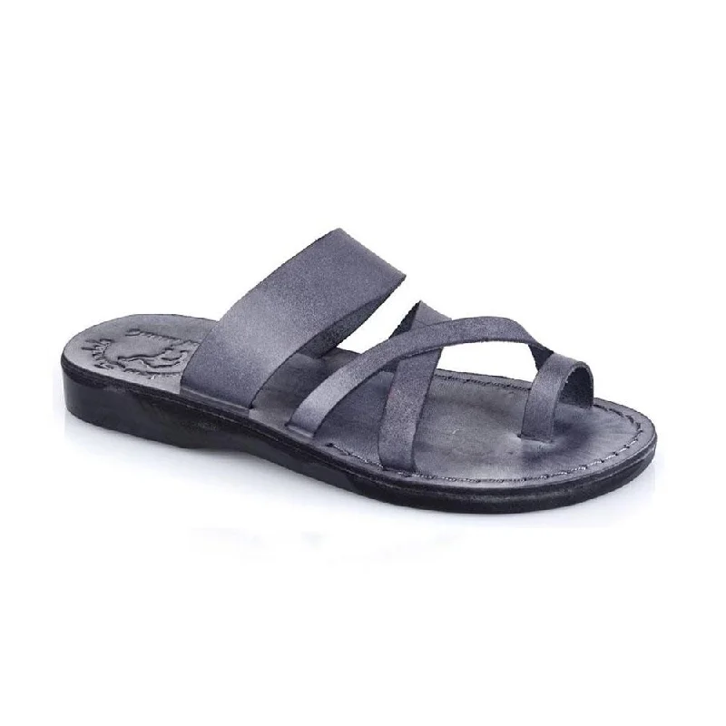 Men's sandals with a rubber sole for tractionThe Good Shepherd - Leather Toe Loop Sandal | Grey