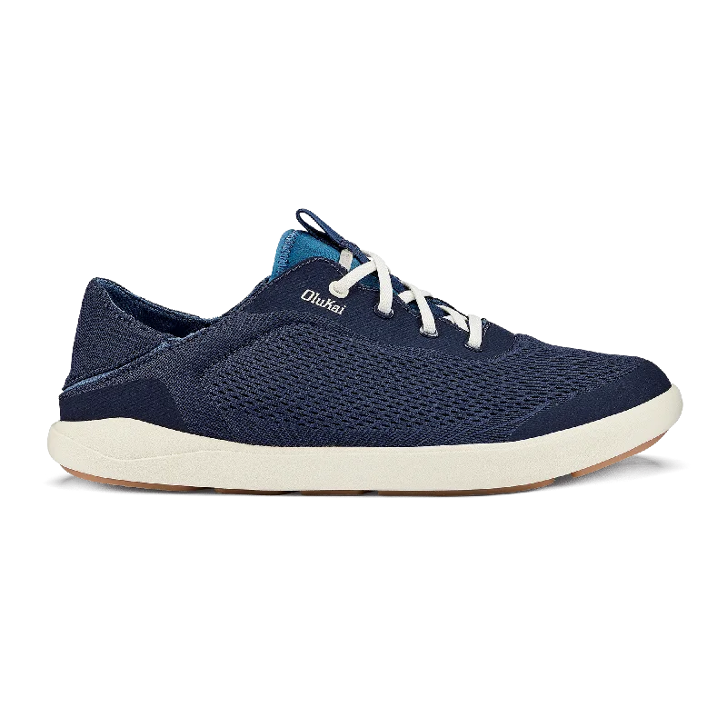 Suede men's boat shoes for a softer textureMoku Pae - Trench Blue / Off White