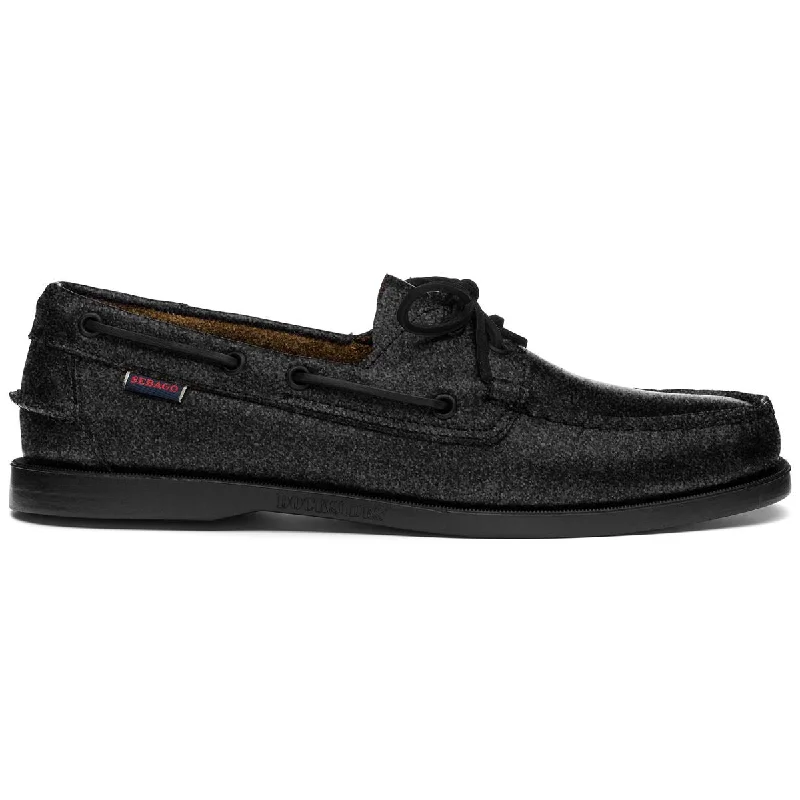 Men's boat shoes with a removable insolePortland Glitter - Black