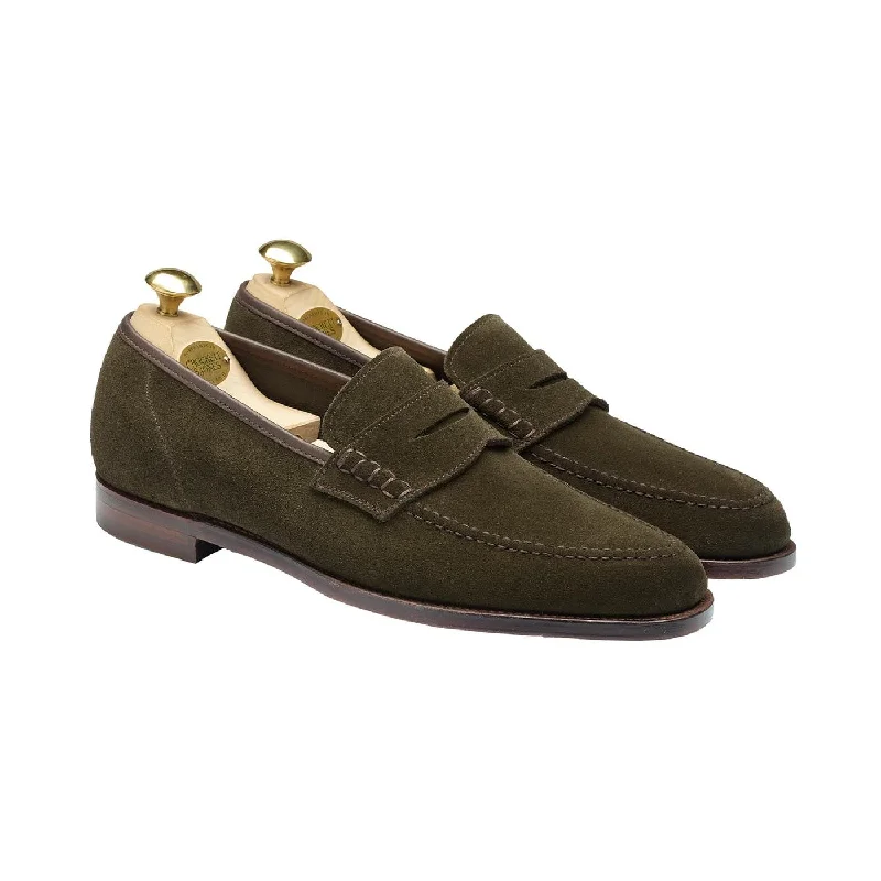 Men's loafers with a smooth leather finishSeaton Earth Green Suede