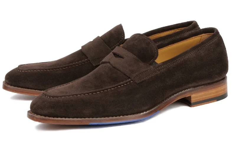 Slip - on men's loafers for easy wearHampton Penny Loafer Brown Suede