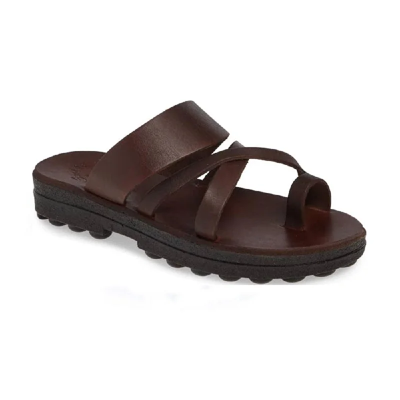 Men's sandals with a rubber sole for tractionThe Good Shepherd Comfort - Molded Leather Sandal | Brown