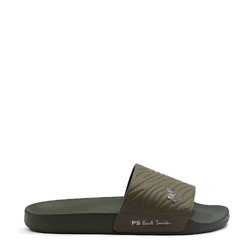 Men's sandals with a buckle closurePaul Smith Nyro Zebra Logo Slides Khaki