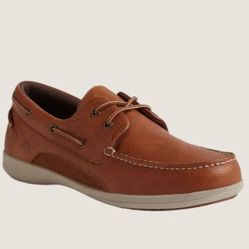 Men's boat shoes with a perforated design for ventilationColorado Askit Tumbled Deck Shoe