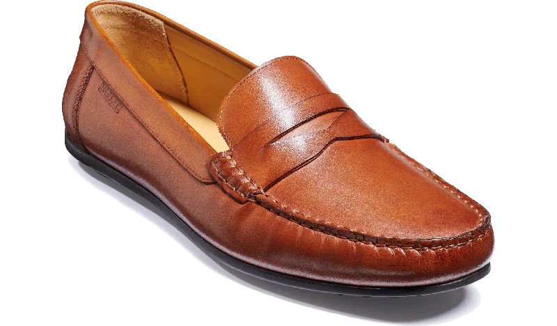 Slip - on men's loafers for easy wearJamie - Cedar Hand Painted