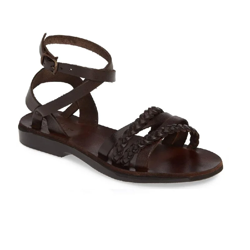 Men's sandals with a buckle closureAsa - Leather Crossover Sandal | Brown