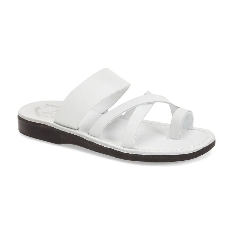 Men's sandals with a shock - absorbing insoleThe Good Shepherd - Leather Toe Loop Sandal | White