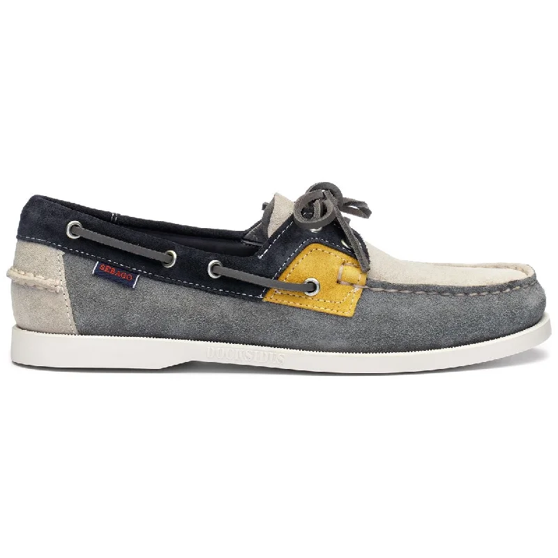 Men's boat shoes with a moc - toe designRossisland Jib - Grey & Taupe & Navy Blue & Mustard