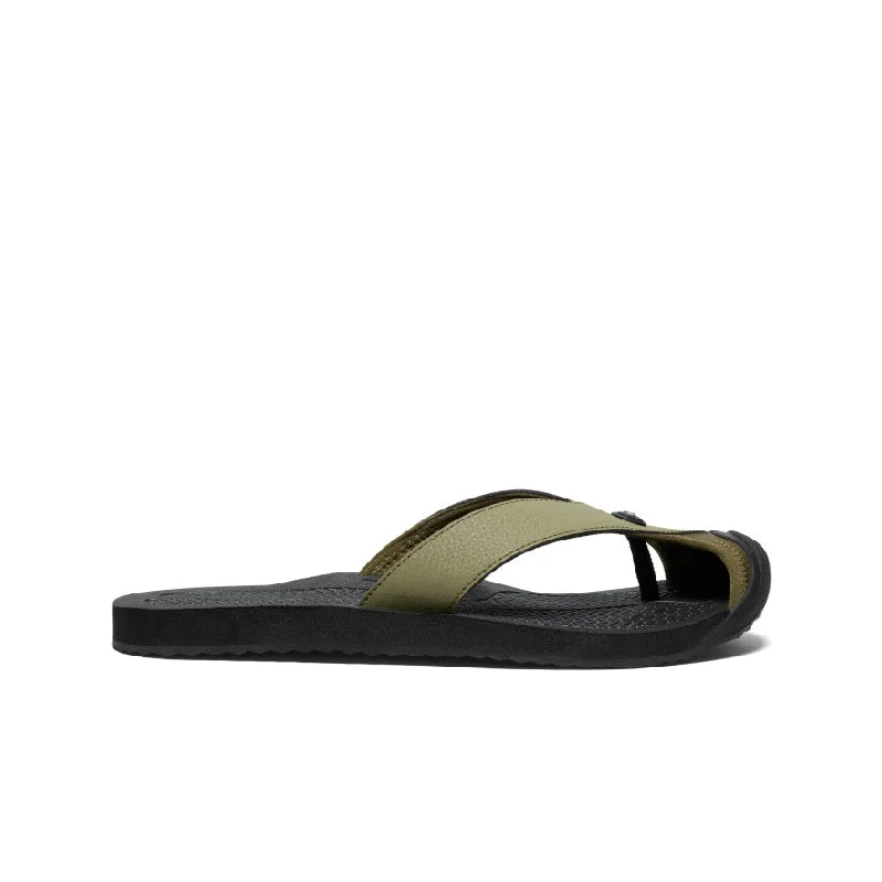 Men's leather sandals with an adjustable strapMen's Barbados Flip-Flop  |  Martini Olive/Black