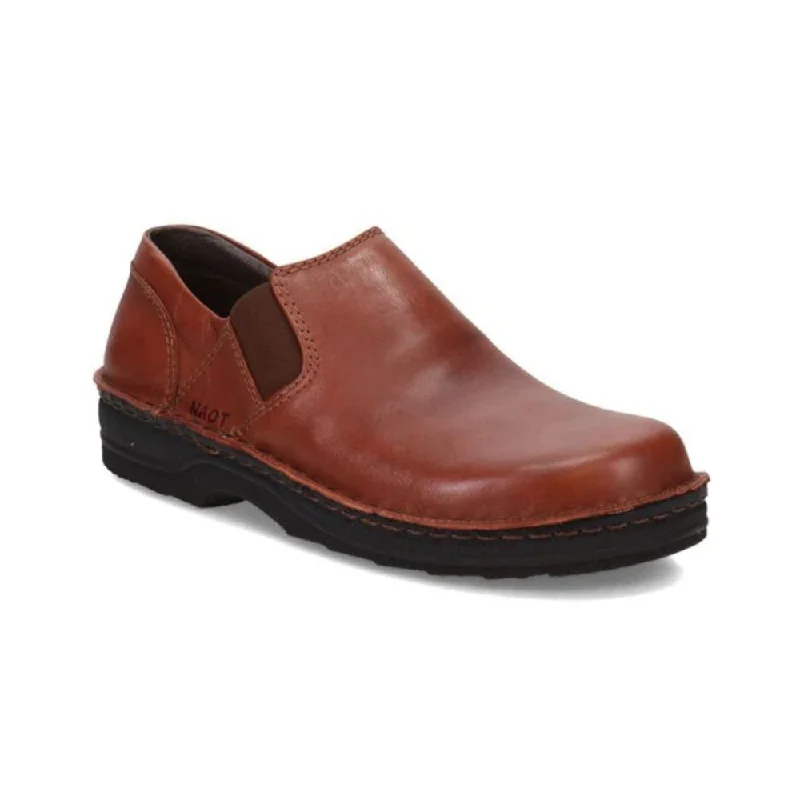 Men's loafers with a flexible sole for easy movementNaot Men's Eiger - Soft Chestnut Leather