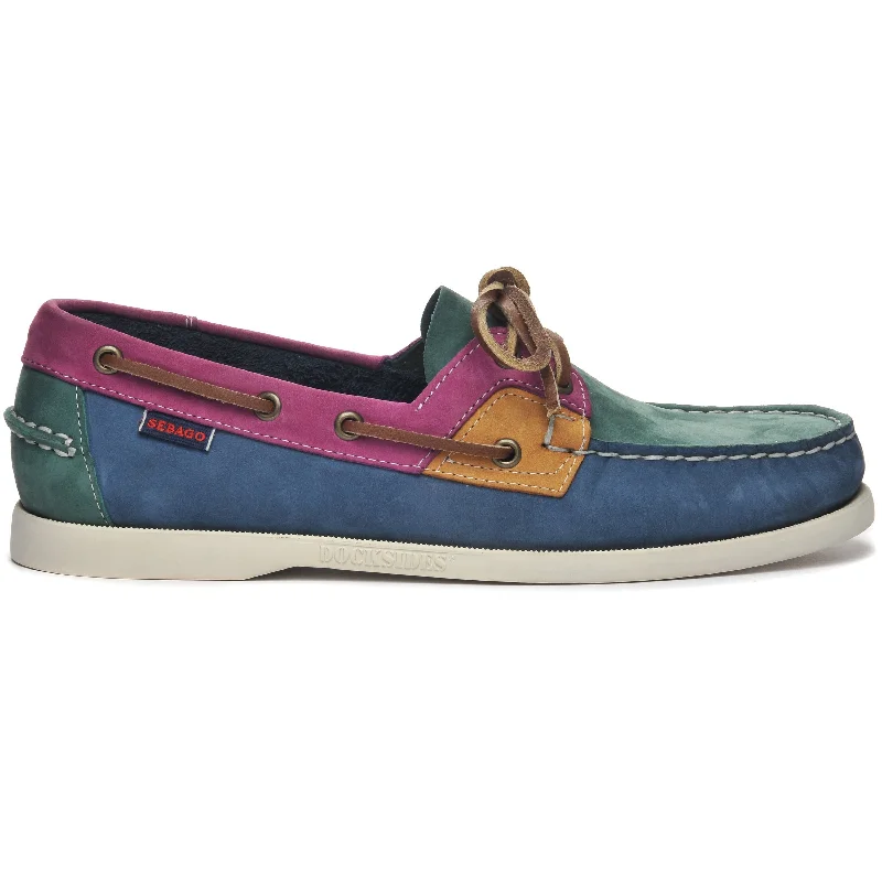 Men's boat shoes with a moc - toe designRossisland - Navy & Teal & Magenta & Mustard