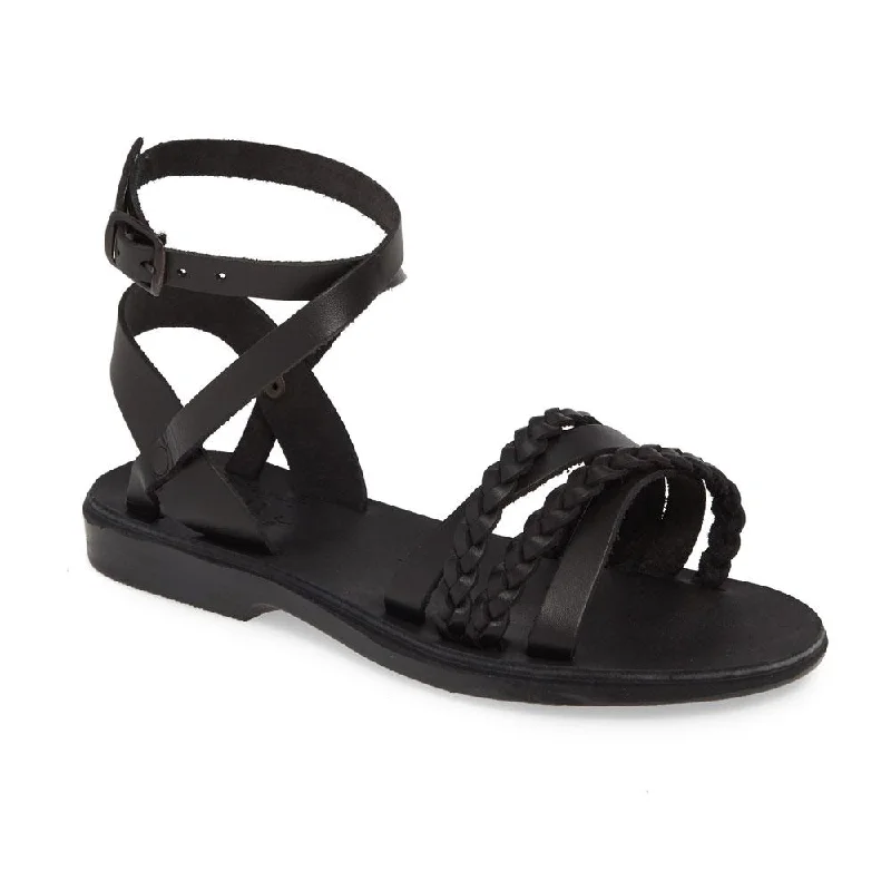 Men's sandals in a neutral color like black or brownAsa - Leather Crossover Sandal | Black