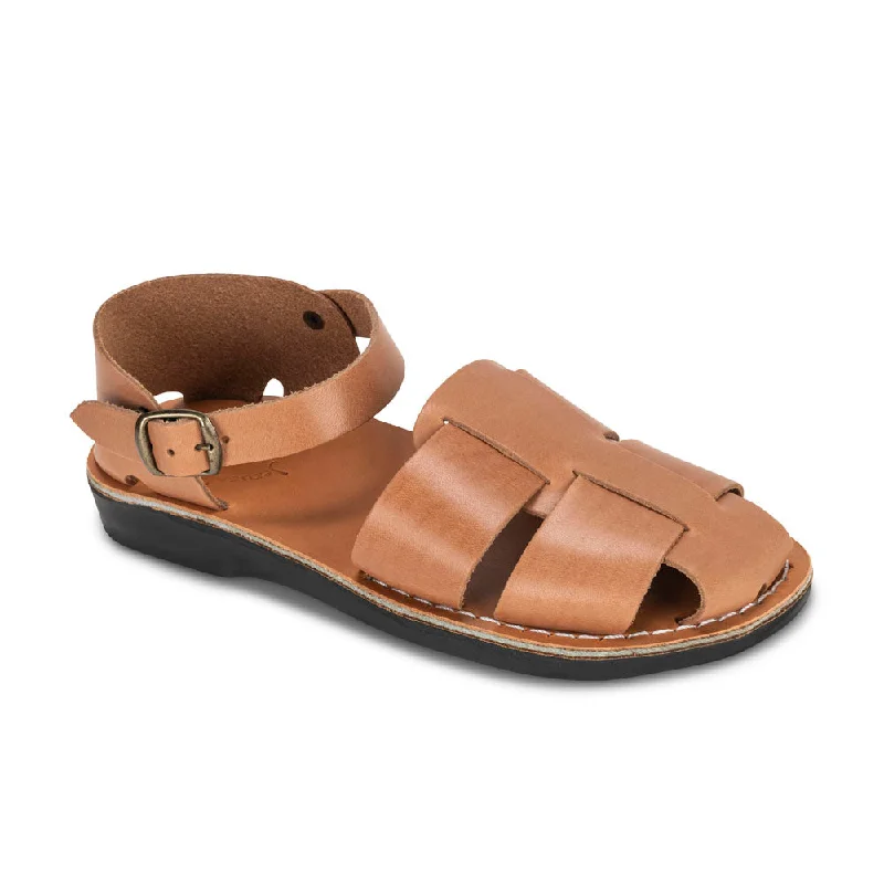 Men's sandals with a leather lining for comfortGemma - Leather Adjustable Strap Sandal | Tan