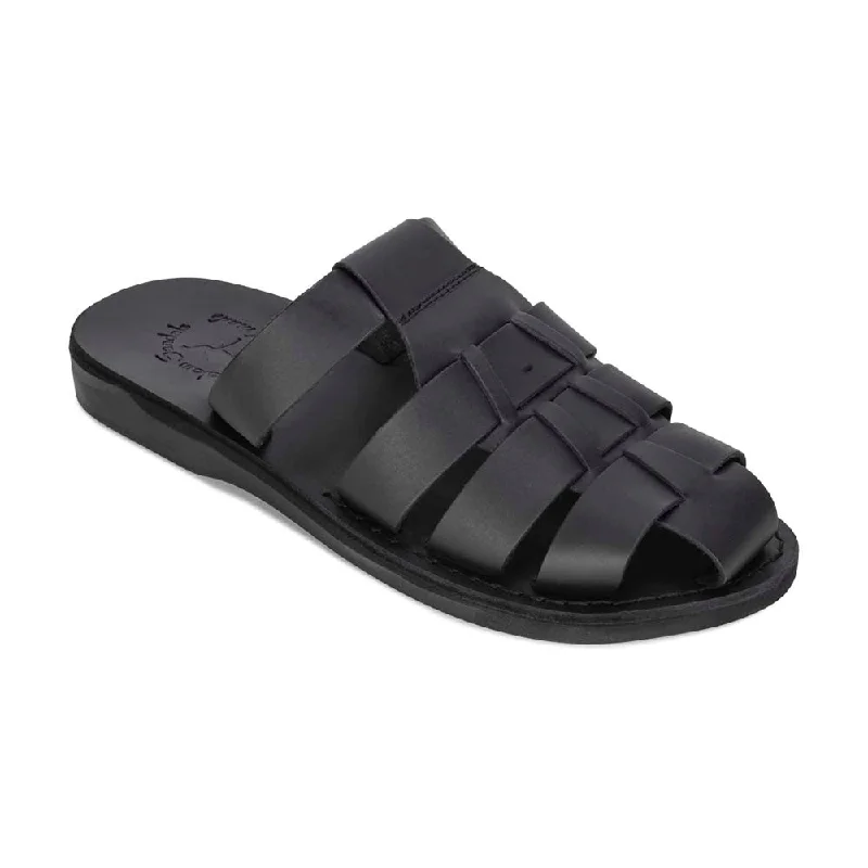 Men's sandals with a cushioned footbedMichael Slide - Leather Pacific Slide Sandal | Black