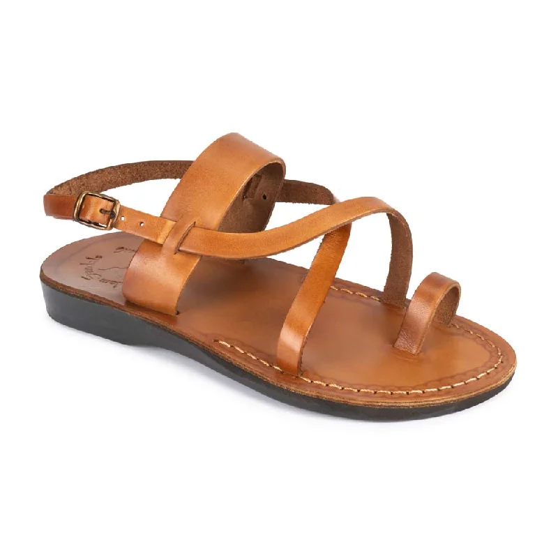 Men's sandals with a removable insole for cleaningBethany - Leather Cross Strap Sandal | Honey