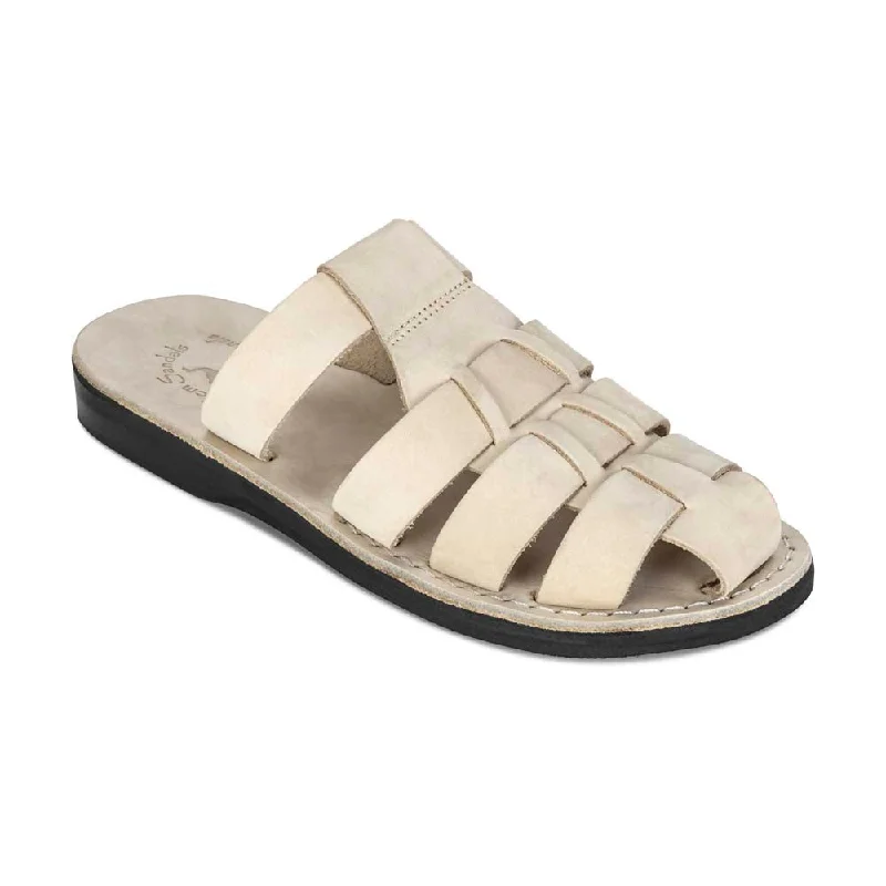 Men's sandals with a contrast stitching detailMichael Slide - Leather Pacific Slide Sandal | White Nubuck