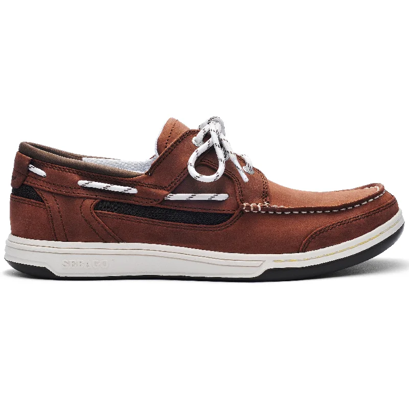 Waterproof men's boat shoes for boating activitiesTriton Three Eyelets Nubuck - Brown & Dark Brown