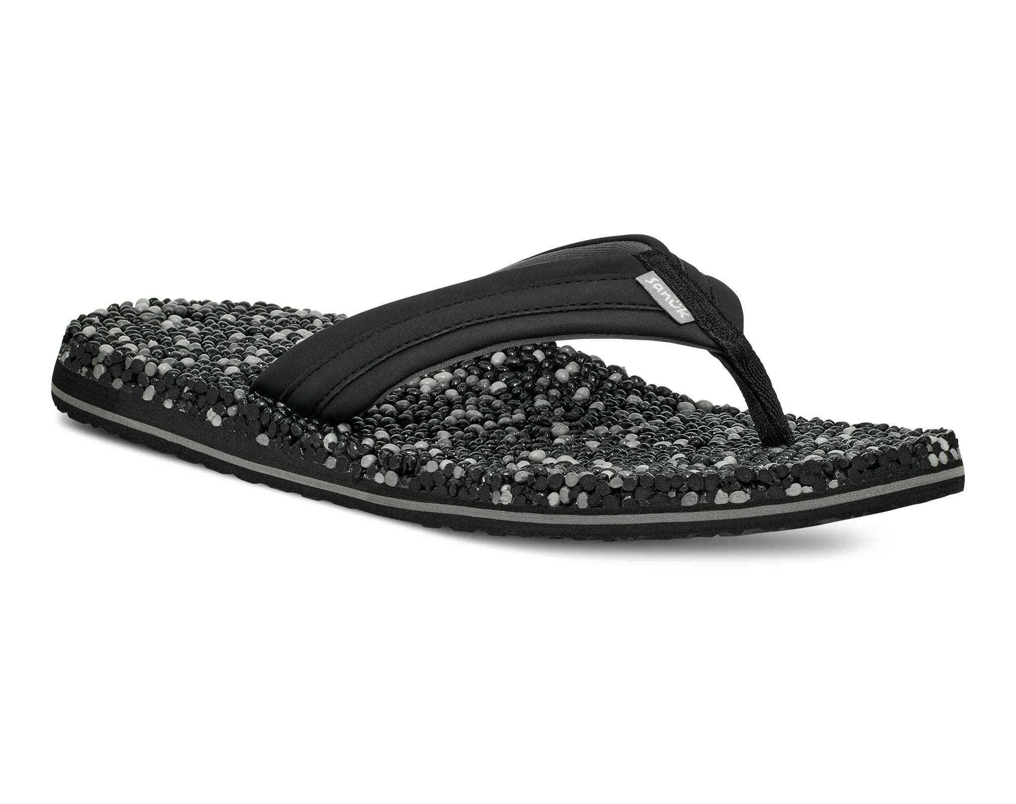 Men's sandals with a wide strap for supportSanuk Mens Bubblecush Sandals - Black Multi